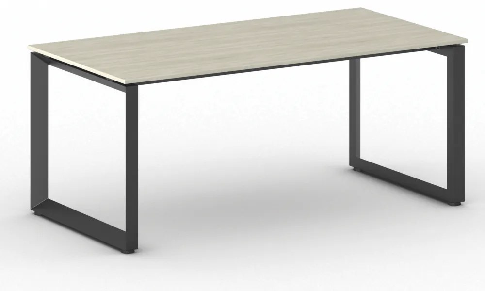 Biurko PRIMO INSPIRE, 180x90 cm, czarna podstawa, dąb naturalny