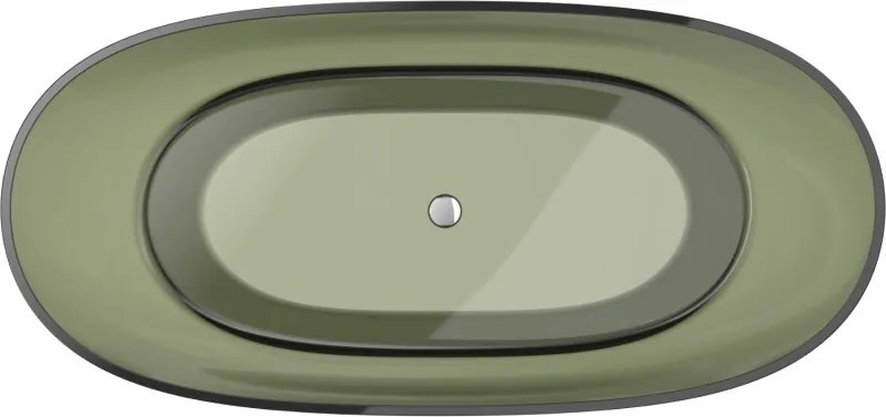 Mexen Pure wanna wolnostojąca transparentna 170 x 80 cm, olive, korek chrom - 58071708001