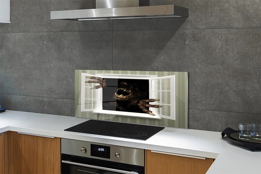 Panel szklany do Kuchni Postać w Mrocznym Oknie