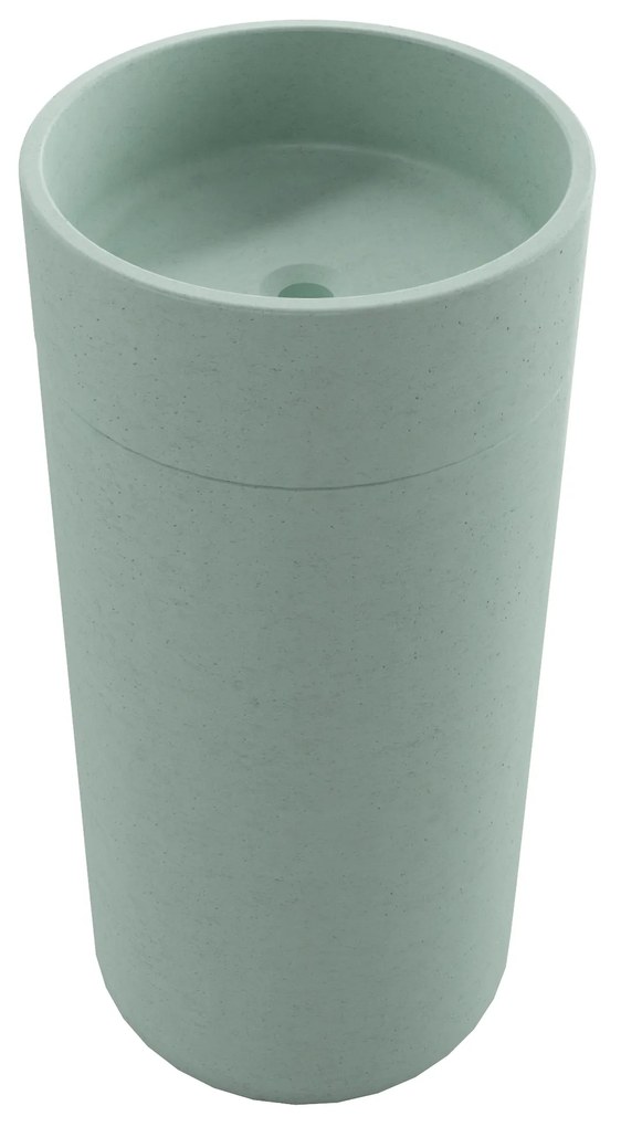 Umywalka betonowa wolostojąca bez otworu na baterię DELIS | Różne kolory : Kolor - Miętowy, Podłączenie syfonu - Do ściany