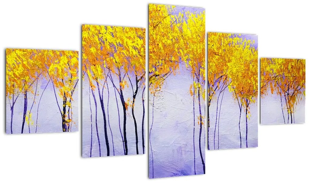 Obraz żółtych drzew (125x70 cm)
