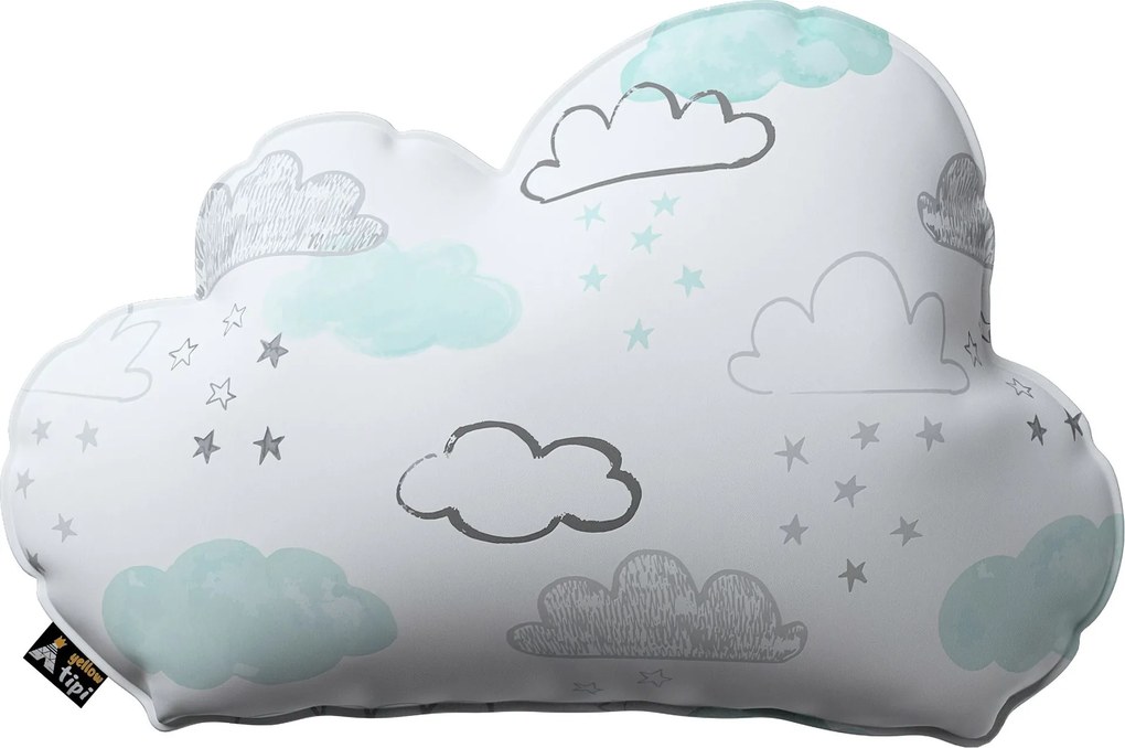 Poduszka Soft Cloud kolor biały tkanina wzorzysta