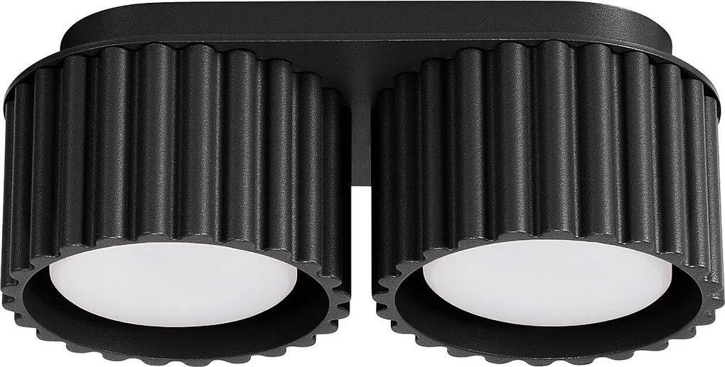 Lampa Sufitowa Minimalistyczny Aura, Aluminium - 2 Źródło - L.21 X H.12 Cm - Czarny