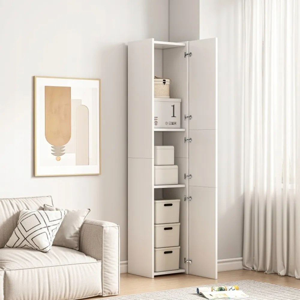 Biała szafka pionowa z 3 przegrodami 170x30x30 cm – nowoczesny i funkcjonalny design