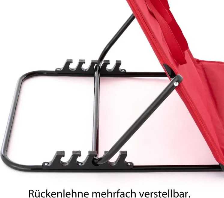 Regulowana podkładka plażowa z oparciem, czerwona, 2 sztuki