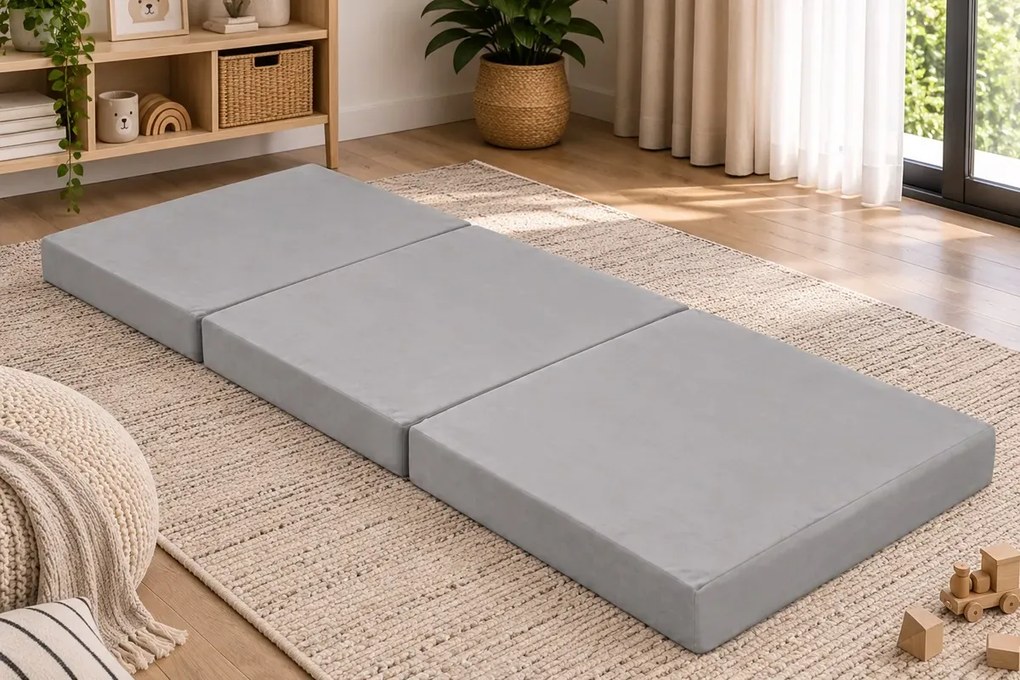 Materac 180/60 + Torba składany turystyczny tkanina Welur : Kolor tkaniny - VELVET - MG39, Rozmiar - 180/60/15, Typ tkaniny - Velvet