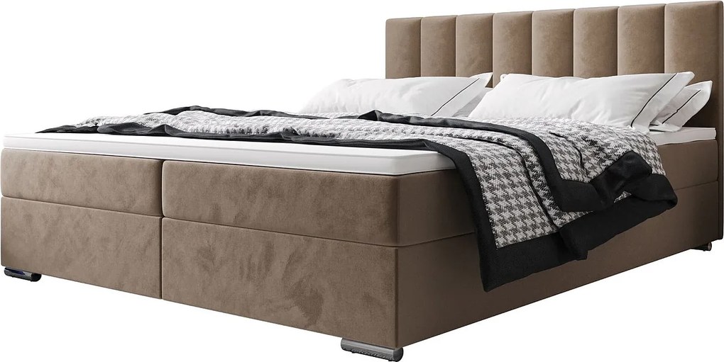 BEDANTE Łóżko kontynentalne ZILANO2 140x200 Itaka 48 Jasny brąz