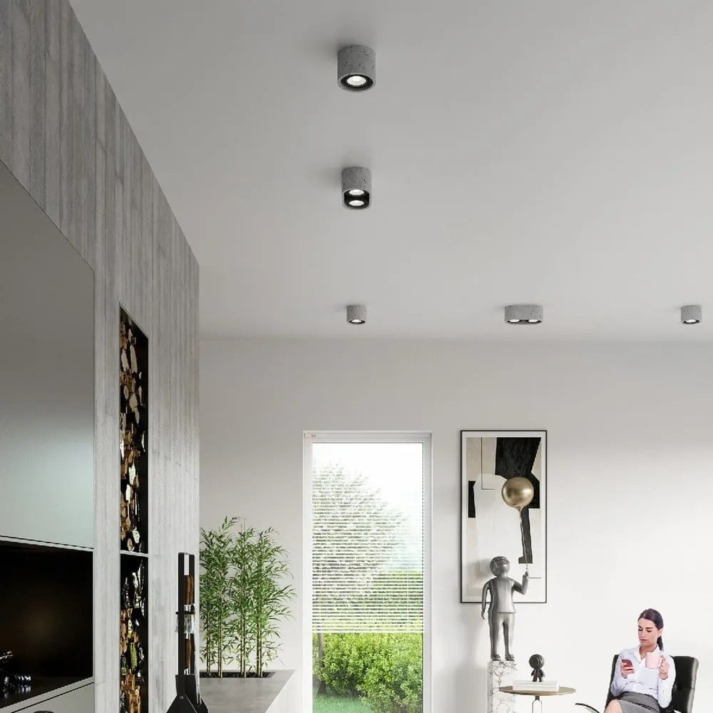 Szara lampa punktowa ø 14 cm Spattio – Sollux