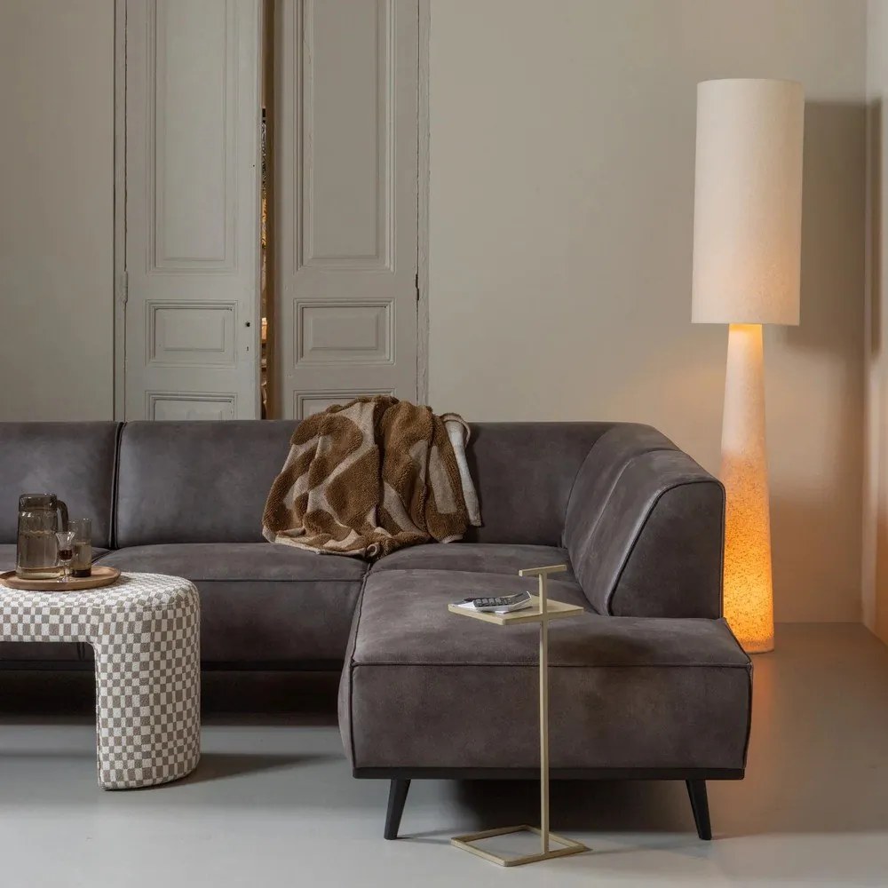 Beżowa lampa stojąca z tekstylnym kloszem (wysokość 187 cm) Loft – WOOOD