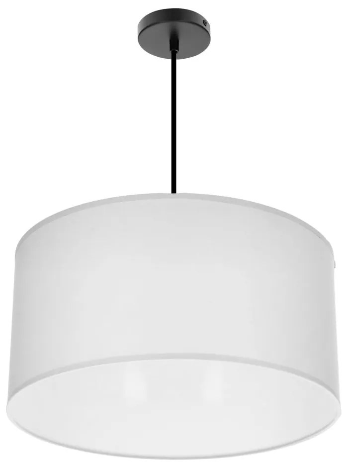 Biała lampa wisząca z tekstylnym kloszem ø 40 cm Shanti – Candellux Lighting