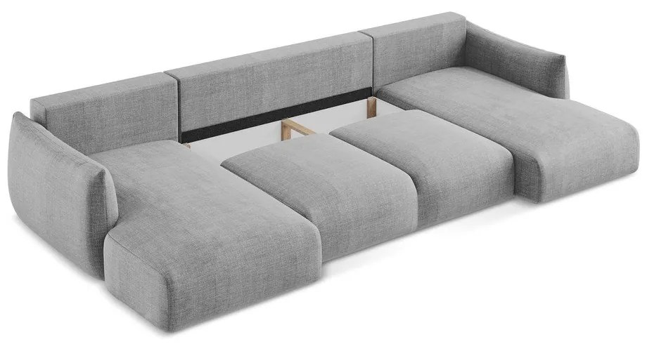 Jasnoszary rozkładany narożnik (w kształcie litery U) Leila – Makamii