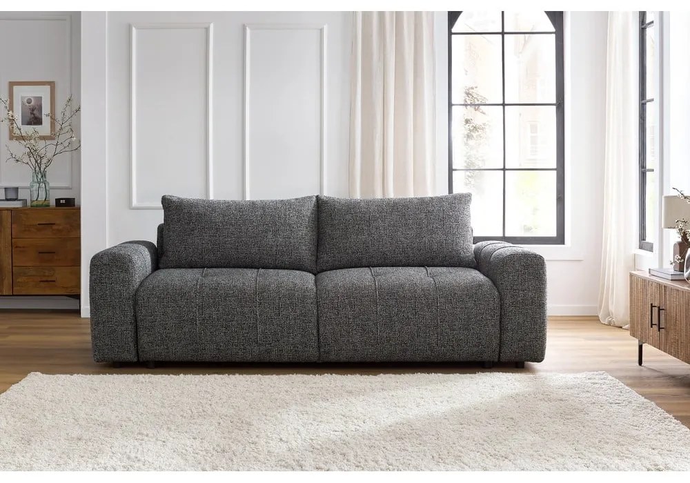 Ciemnoszara rozkładana/ze schowkiem sofa 248 cm Arsene – Bobochic Paris