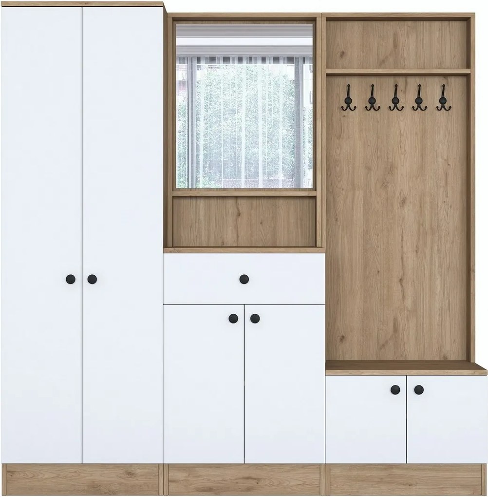 Zestaw do przedpokoju Pome White and Walnut I