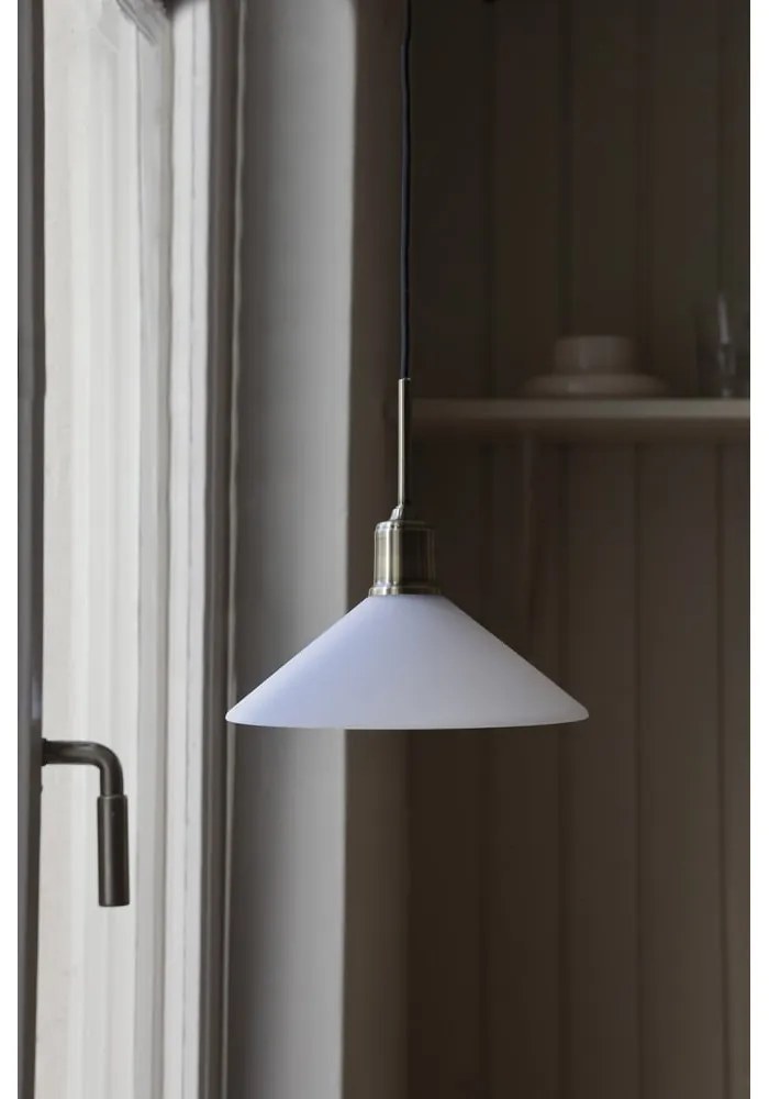 Lampa wisząca w kolorze mosiądzu z białym szklanym kloszem ø 25 cm Vela – Markslöjd