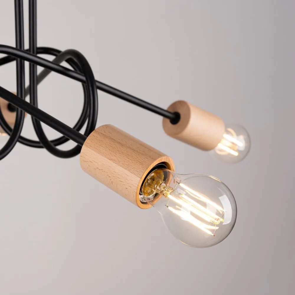 Lampa sufitowa w czarno-naturalnym kolorze 15x61 cm Tumber – Nice Lamps