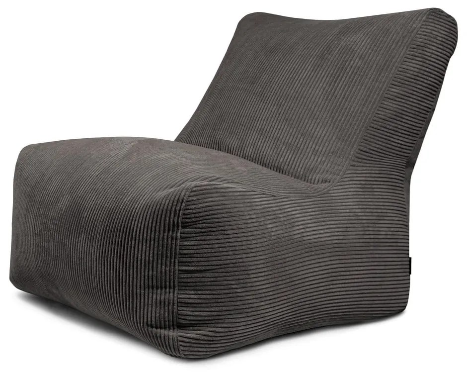 Ciemnoszary sztruksowy worek do siedzenia Seat 100 Lounge – SLOWDOWN