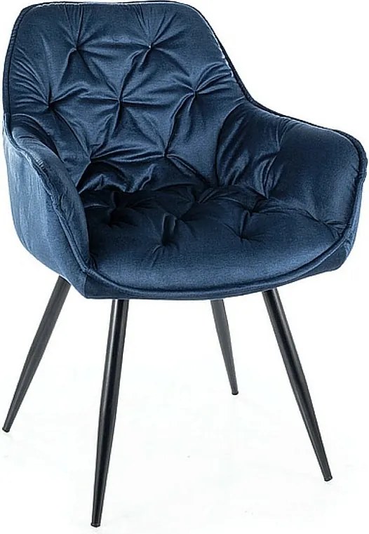 Krzesło CHERRY VELVET granatowe
