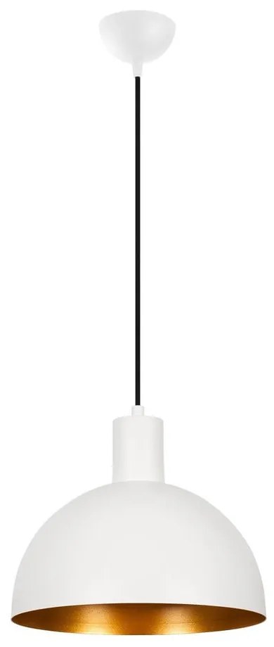 Lampa wisząca w biało-złotym kolorze z metalowym kloszem ø 30 cm Sivani – Opviq lights