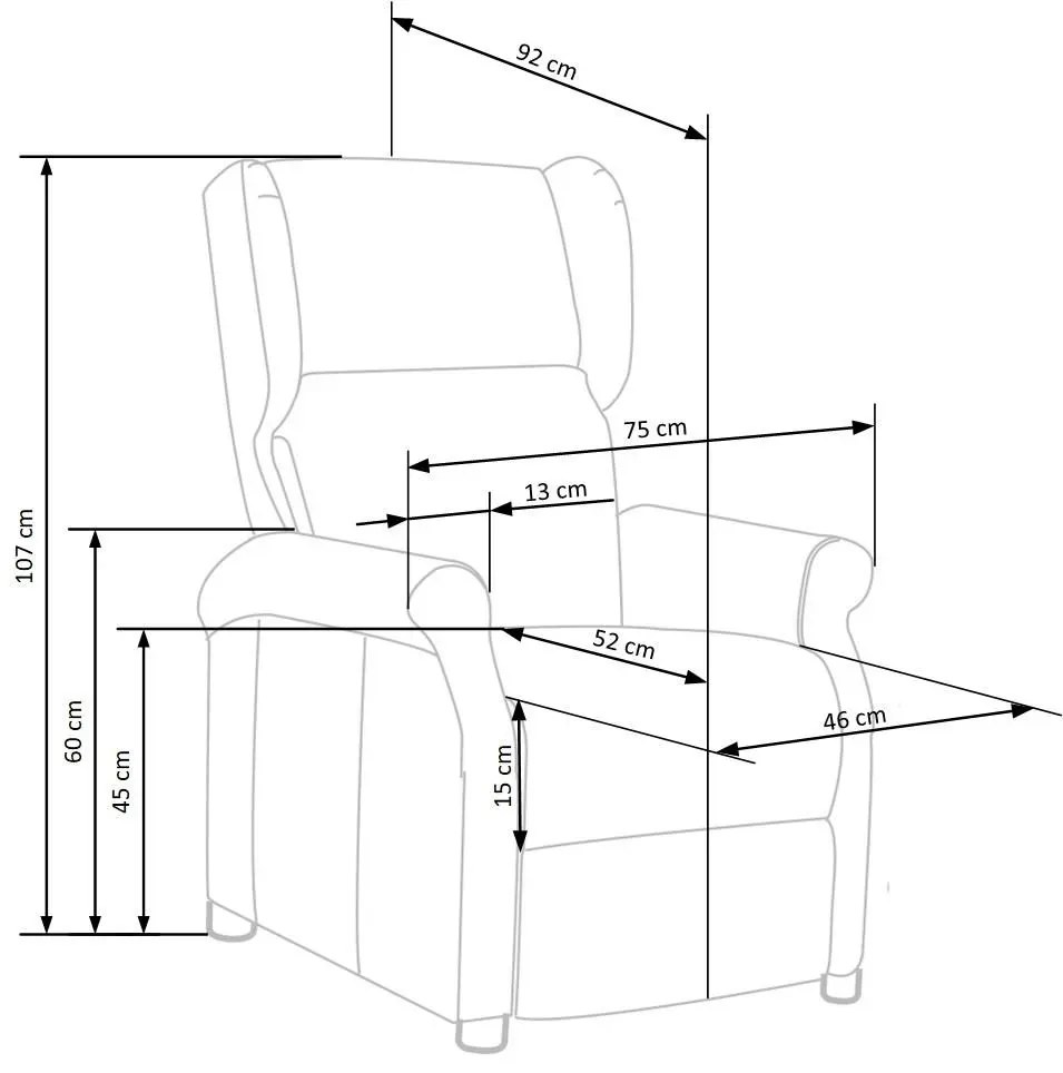 Beżowy rozkładany fotel uszak wypoczynkowy - Nika