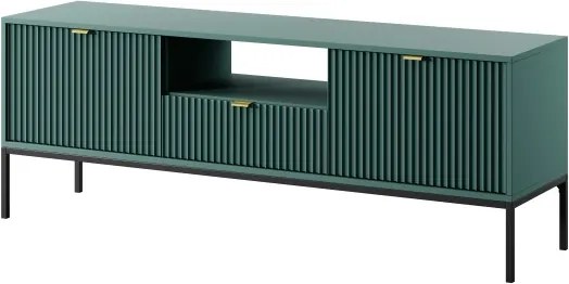 NAYA Szafka RTV 154 zielona (LABRADOR) | czarny stelaż