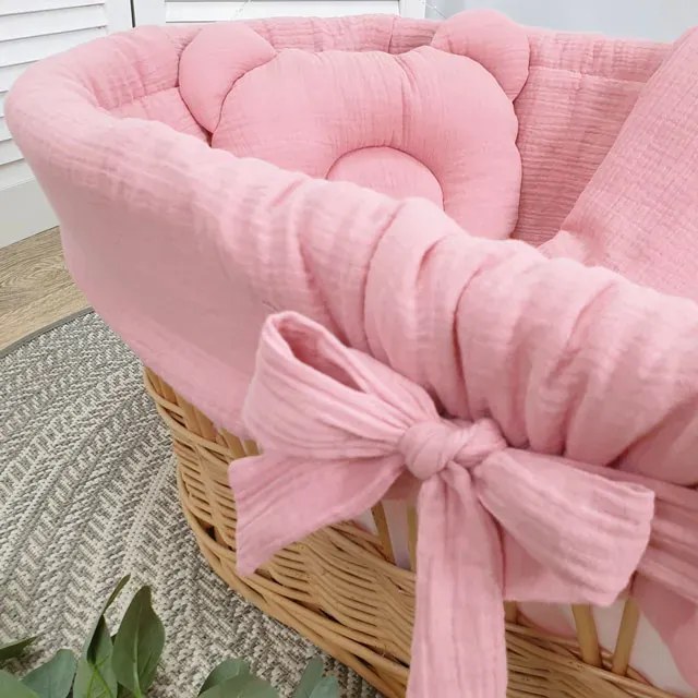 Kosz na rolkach z różowym wypełnieniem L3-H99