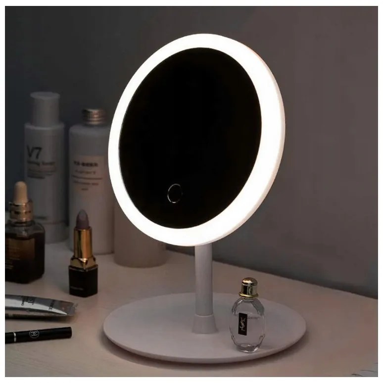Lusterko do makijażu podświetlane led regulacja obracane - 3 odcienie bieli