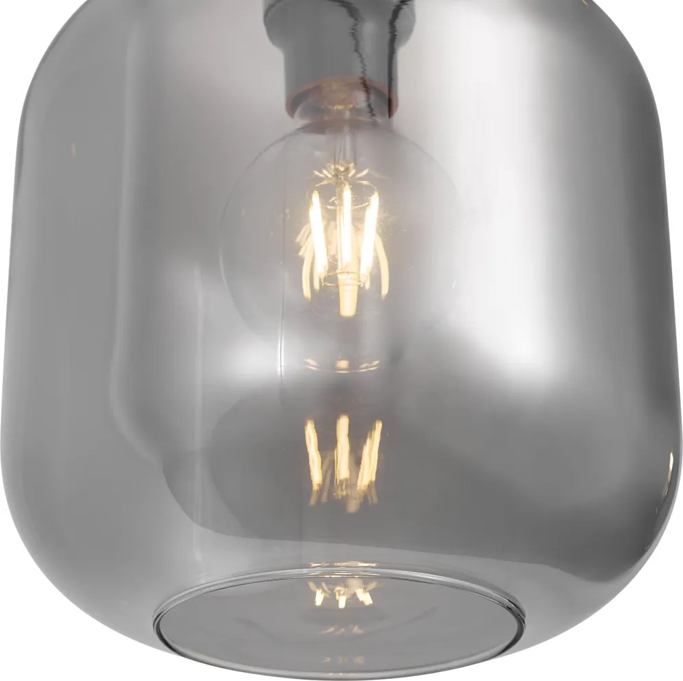 Designerska Lampa Wisząca Mosiądz z Przydymionym Szkłem do Systemu Szynowego 1-Fazowego - Iconic Zuzanna