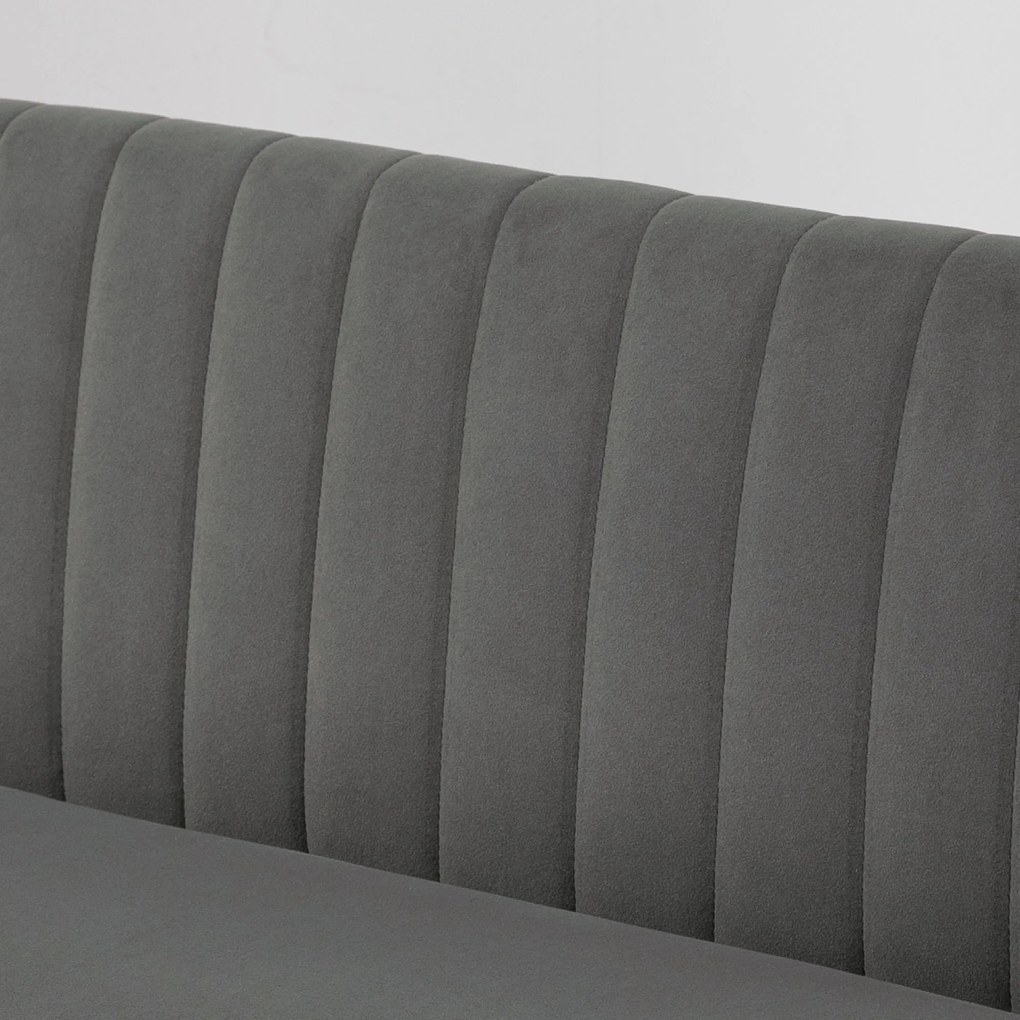 HOMCOM Sofa retro 2osobowa Wymiary 117 dł x 565 szer x 77 wys cm Kolor ciemnoszary | Aosom PL