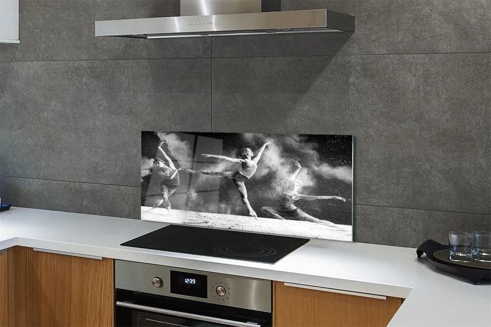 Panel szklany do Kuchni Taniec Baletowy w Oparach Dymu