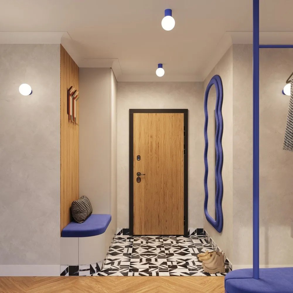 Niebieska lampa sufitowa ze szklanym kloszem ø 12 cm Orbital – Sollux