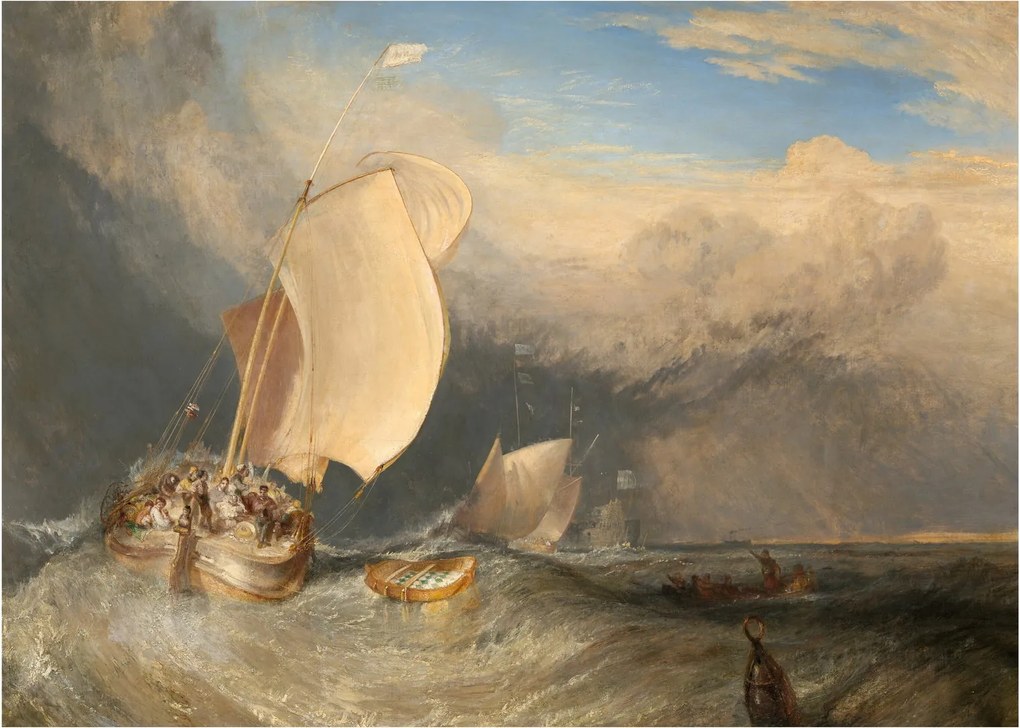 Obraz - William Turner, Fishing Boats with Hucksters Bargaining for Fish, reprodukcje (70x50 cm)