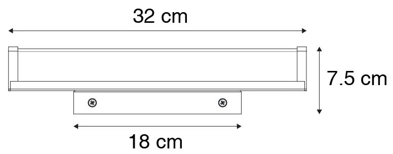Lampa ścienna do łazienki stalowa 32 cm w tym LED IP44 - Cascada Nowoczesny Oswietlenie wewnetrzne