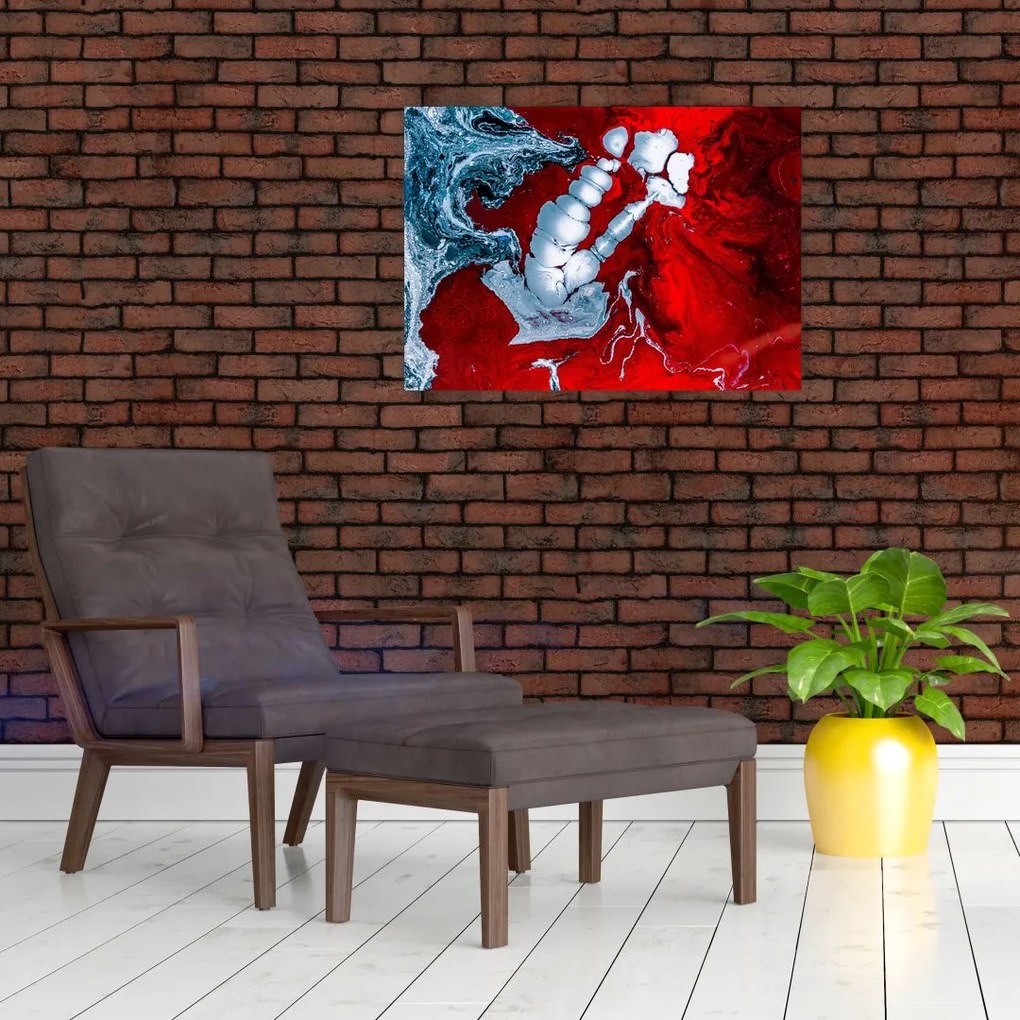 Obraz na szkle abstrakcyjnych plam (70x50 cm)