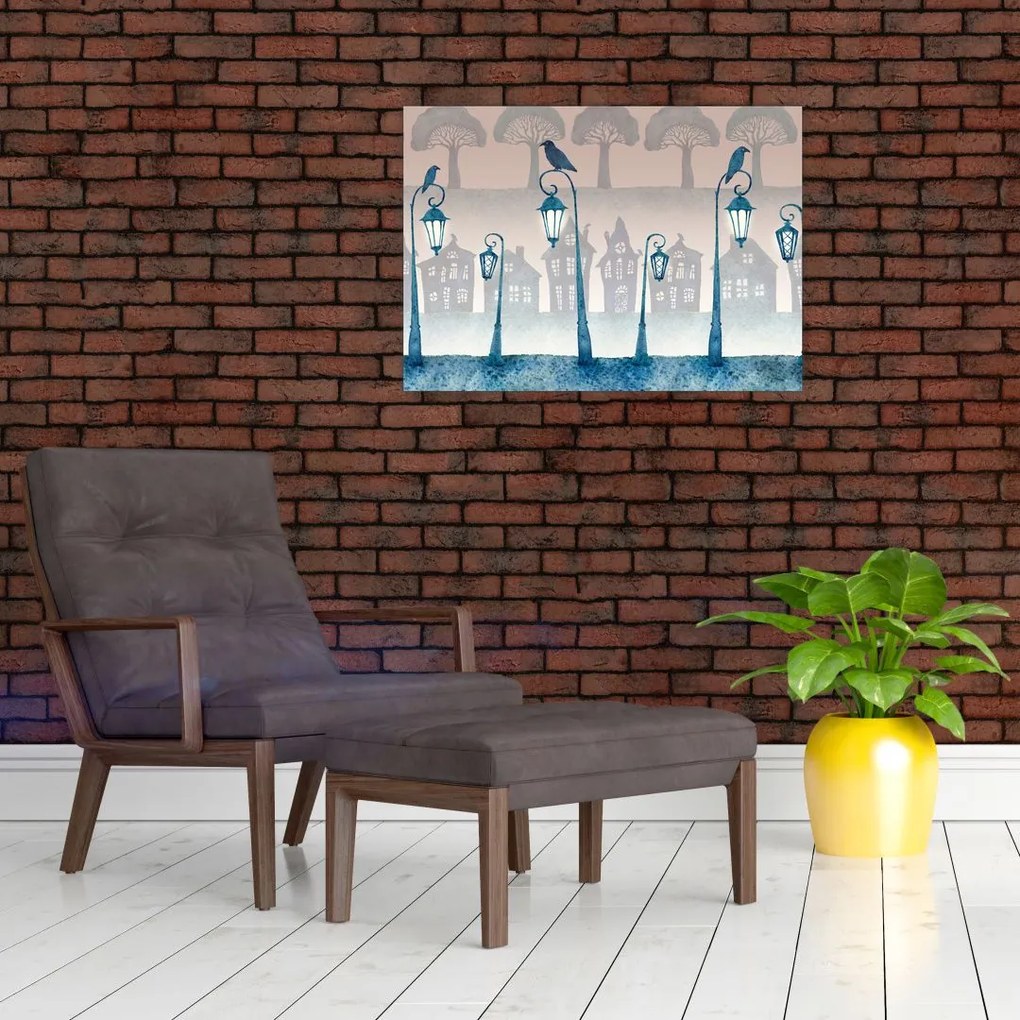Obraz - Kruki strzegące miasta (70x50 cm)