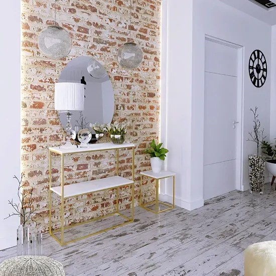 Kwietnik w stylu glamour złoty + biały G9-Z65