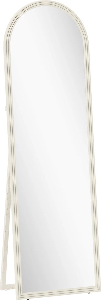 HOMCOM Lustrzany w całości, 50 x 160 cm, stojący, lustrzany do ściany, rama łukowa, biały