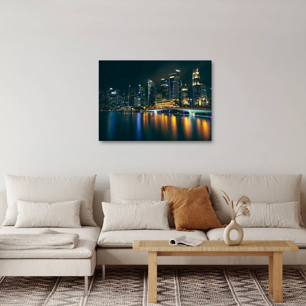 Obraz Singapuru nocą (70x50 cm)