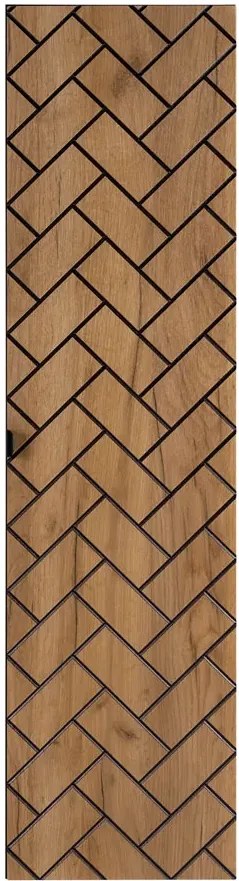 Wiszący słupek łazienkowy czarny + dąb craft złoty N4-B88