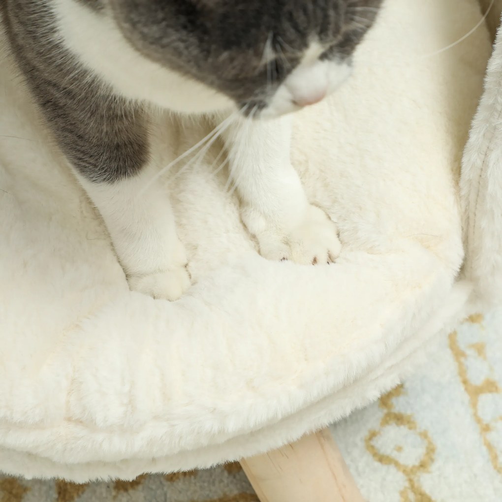 PawHut Legowisko dla Psów i Kotów, Miękka i Pralna Poduszka, Ochronny Brzeg, 40,5 x 40,5 x 33 cm