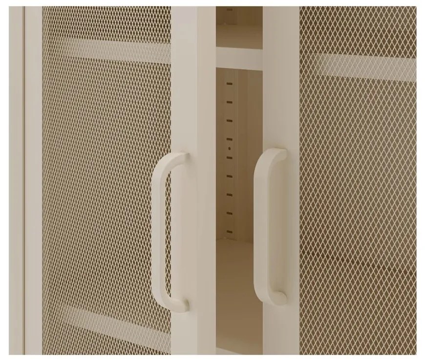 Kremowa metalowa szafka 80x170x40 cm Diora – Marckeric