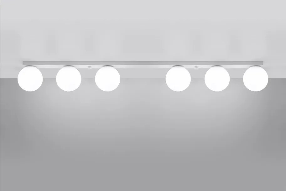 Biała lampa sufitowa ze szklanym kloszem ø 12 cm Umerta – Sollux