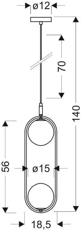 Lampa wisząca do sypialni mosiądz - K062 B9-G44