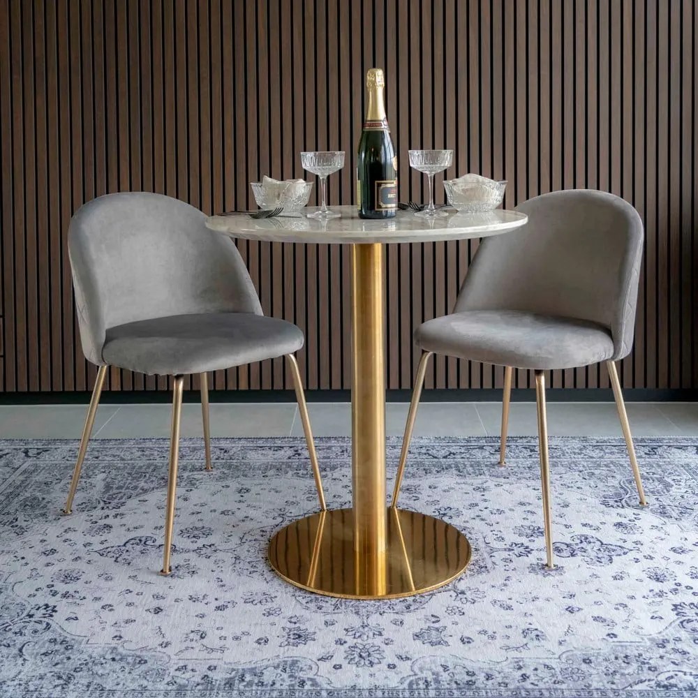 Jasnoszare aksamitne krzesła zestaw 2 szt. Geneve – House Nordic