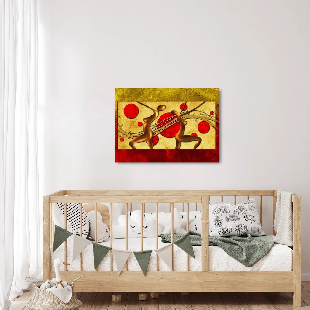 Abstrakcyjny obraz z dwiema kobietami (70x50 cm)