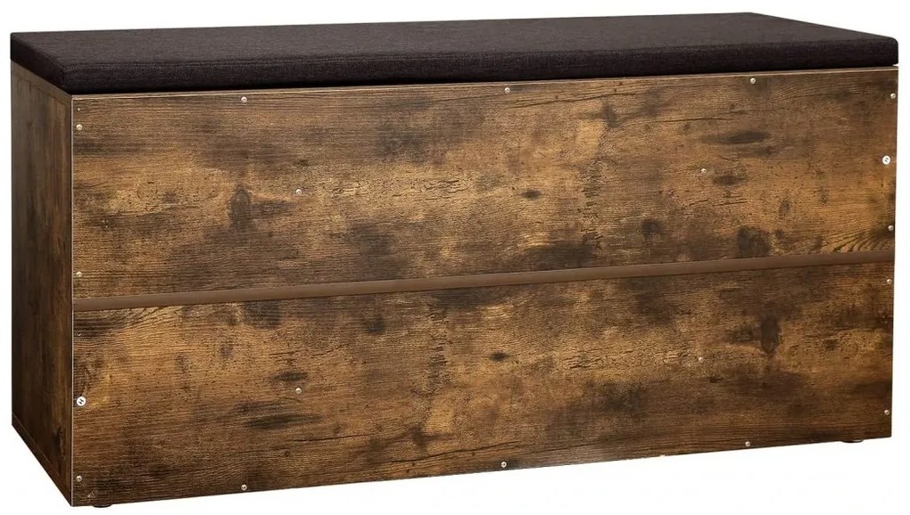Szafka na buty z ławką TAYLOR 104x30x48 cm, brąz rustykalny