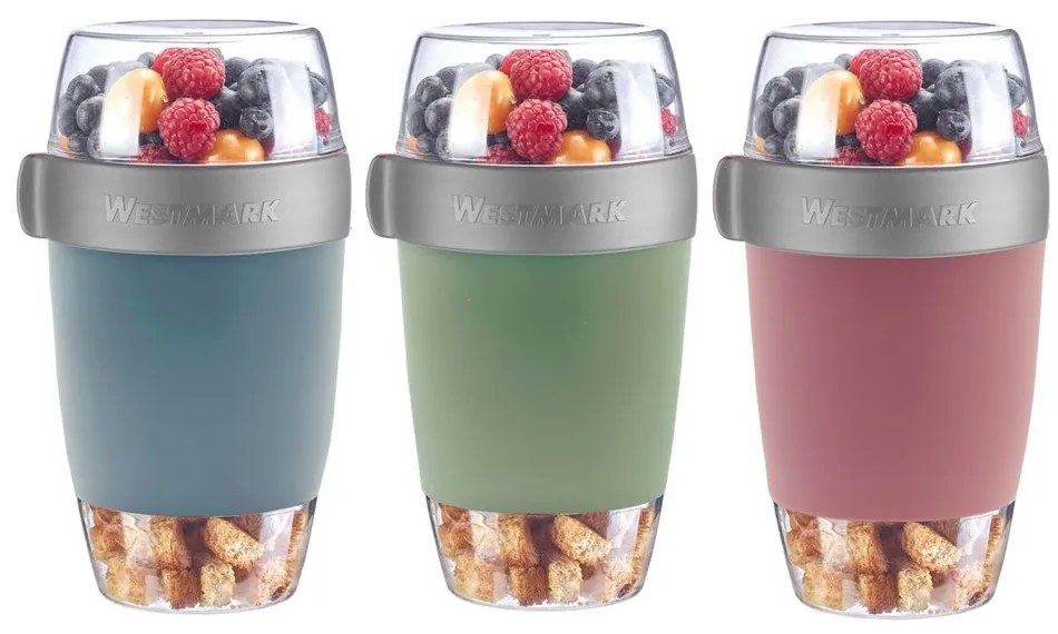 Westmark Trzyczęściowy pojemnik na żywność, 1150 ml, niebieski