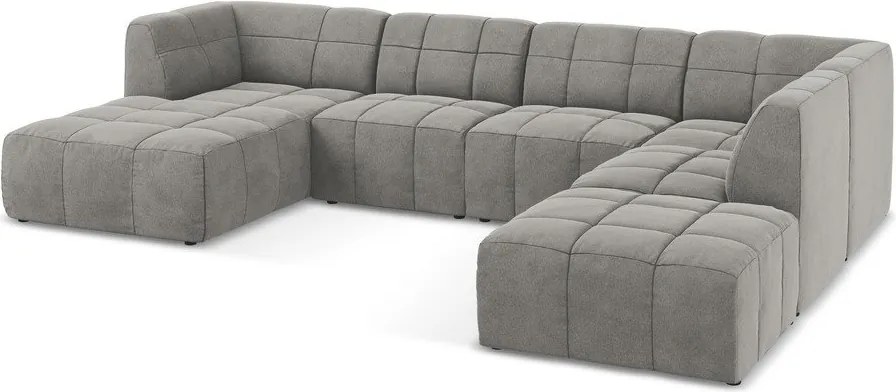 Szary aksamitny narożnik (w kształcie litery U) Aloha – Makamii