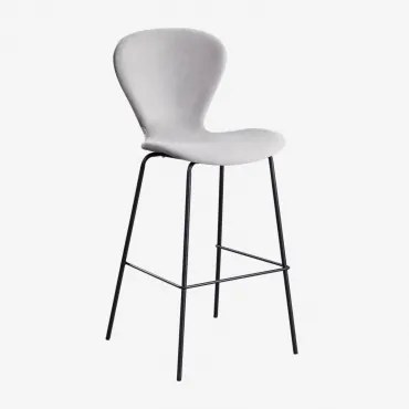 Na Wysokim Stołku. ↑75 Cm & Czarny & Aksamitny Jasny Szary & Aksamitny - Sklum