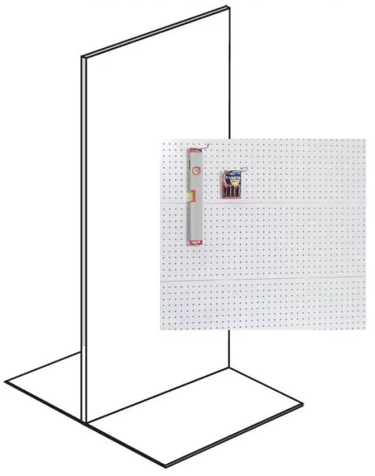 Regał sklepowy obustronny, ścianki perforowane, 1600 x 1000 x 900 mm, podstawowy, antracyt