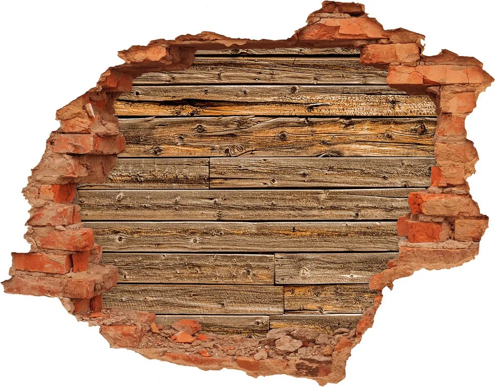 Fotoobraz dziura na ścianę Drewniana ściana